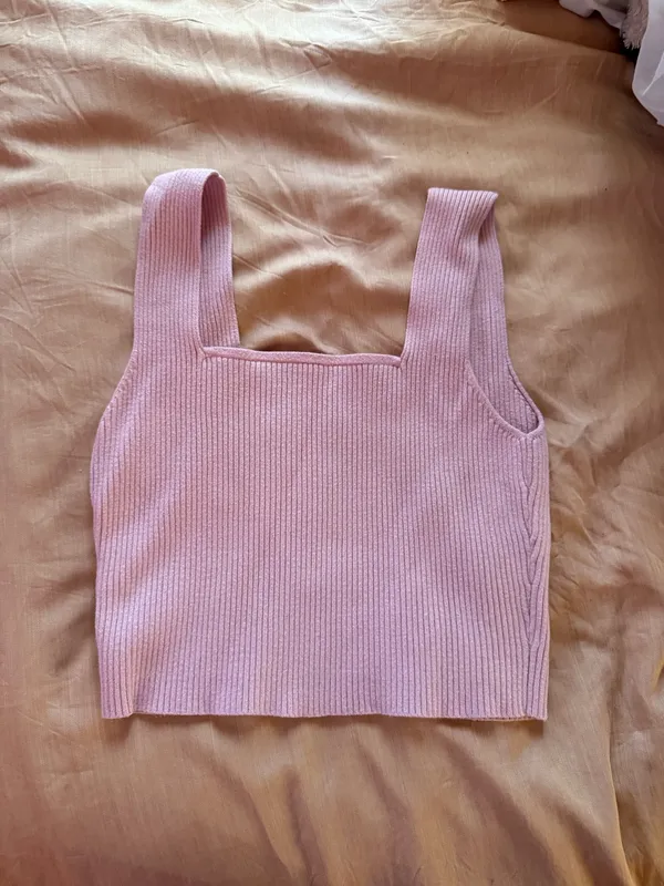 Pink knit tank top Size XS - Image 2