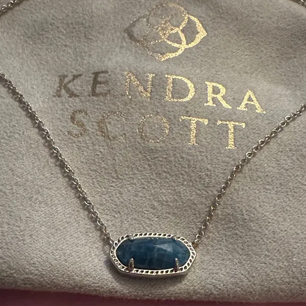 Gold Necklace with Green Pendant by Kendra Scott - Image 2