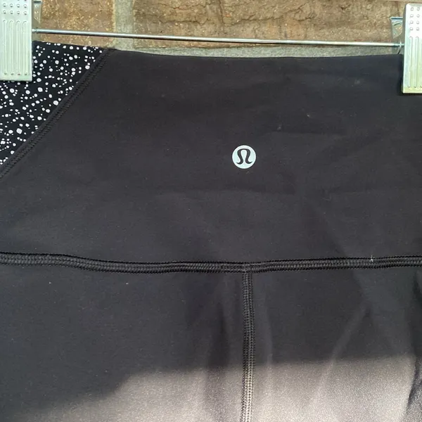 Lululemon Wunder Under Black Athletic Leggings Speckled Panels, White Colorblock - Image 4