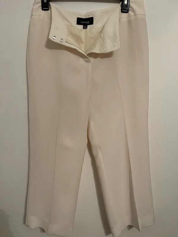 Classic White Tailored Pants Size M - Image 5