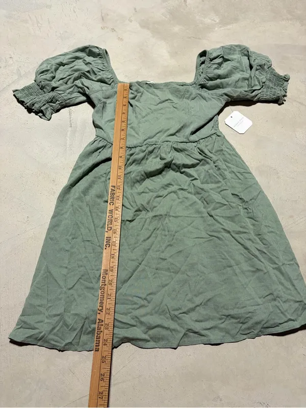 Altar’d state Puff-Sleeve Dress in Sage Green NWT MSRP$72 small - Image 8