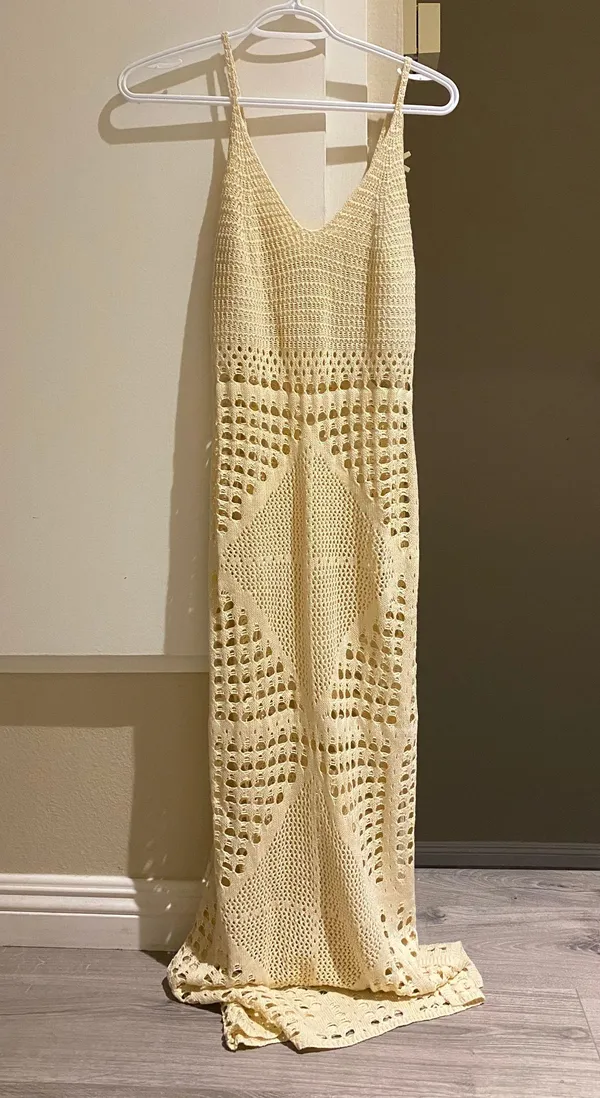 Cream Crochet Maxi Dress - Image 2
