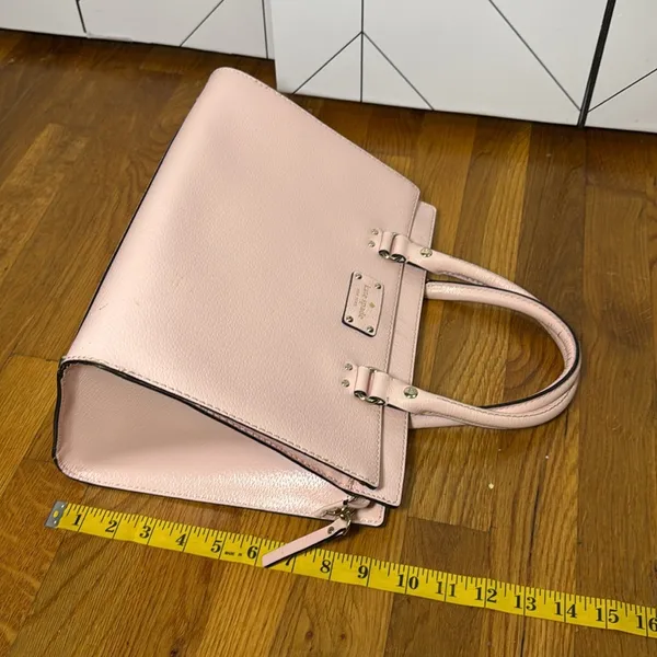 Kate Spade New York Light Pink Leather Compartment Shoulder Bag Purse - Image 7
