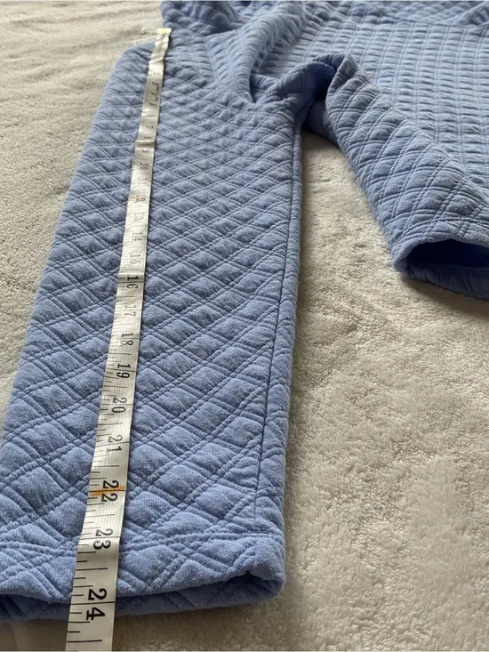 J. Crew Light Blue Quilted Turtleneck Pullover size M - Image 6