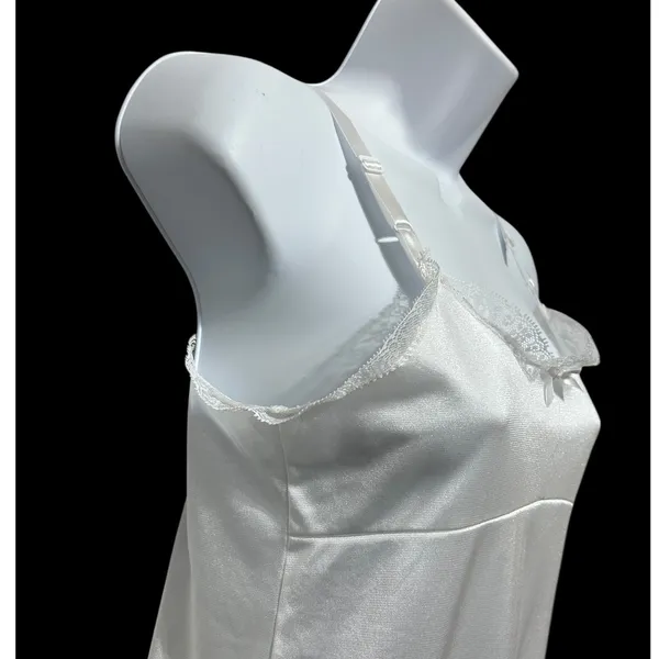 SC‎ Collection Women Babydoll Slip Dress 10 White Satin Lace Romantic Lingerie - Image 4
