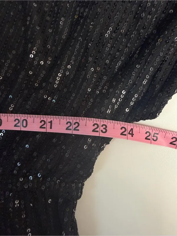 Wedding guest dress black sequin party dress work event going out gala XXXL 3X - Image 8