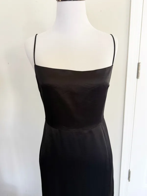 Aritzia TEN by Babaton Black Satin Dress size 2 - Image 3