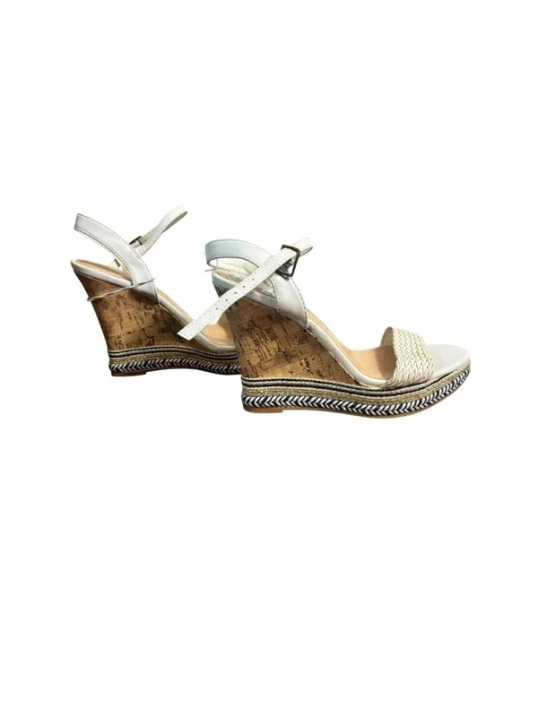 Bella-Vita Women’s White & Tan Wedges - Image 4