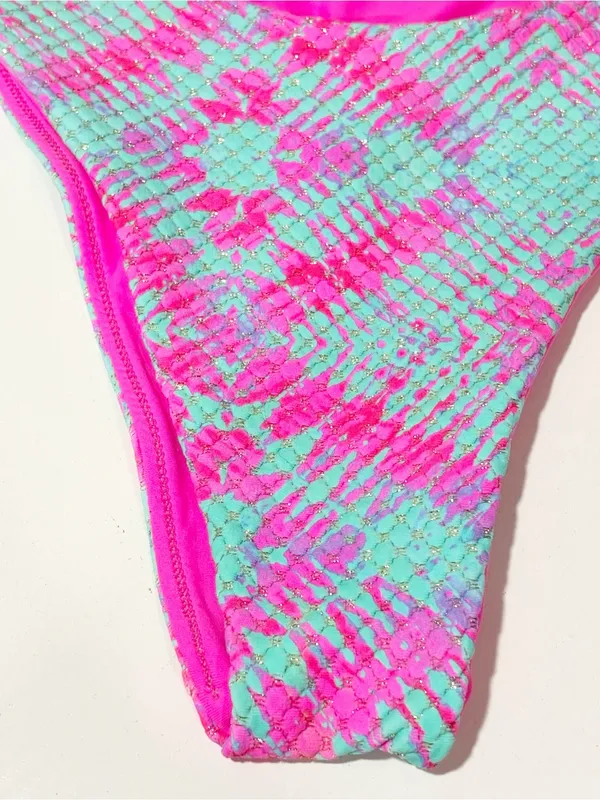 Luli Fama SHOCK WAVES High Leg Brazilian Bottom Multicolor - Image 2