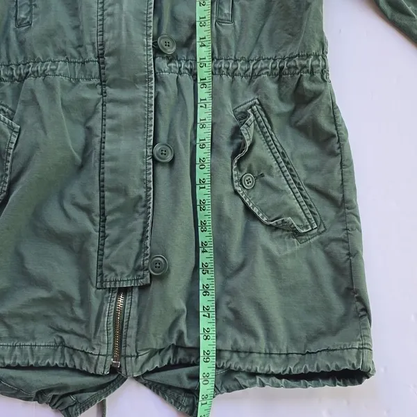 GAP‎ Women's Hooded Utility Parka Olive Green Size Medium - Image 10