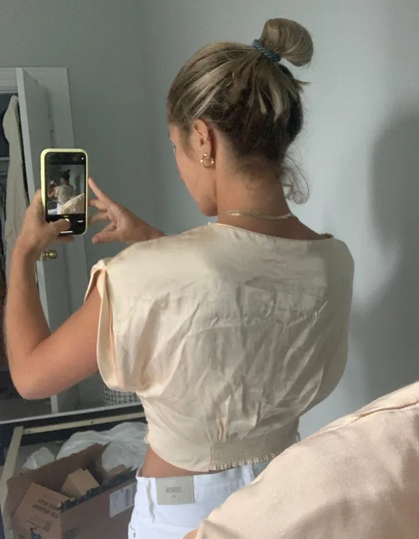 Zara Satin Crop Top - Image 3