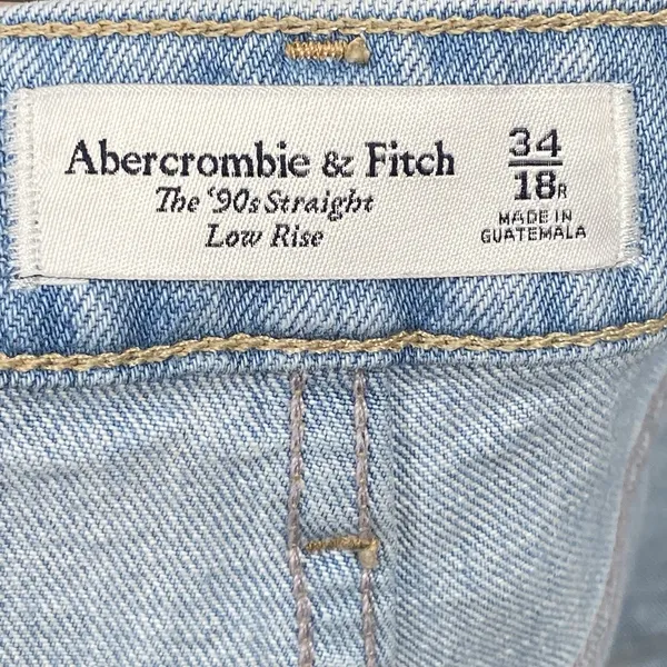 Abercrombie & Fitch Jeans Womens 18R 42x30 90’s Straight Low Rise Light Denim - Image 3