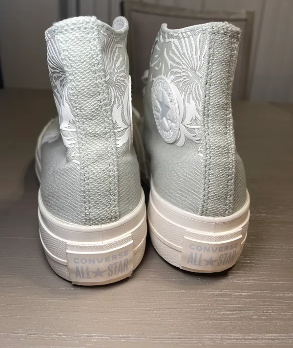 Converse Chuck Taylor All Star Lift Graphic Sneaker in Summit Sage,Ghosted,Egret - Image 3