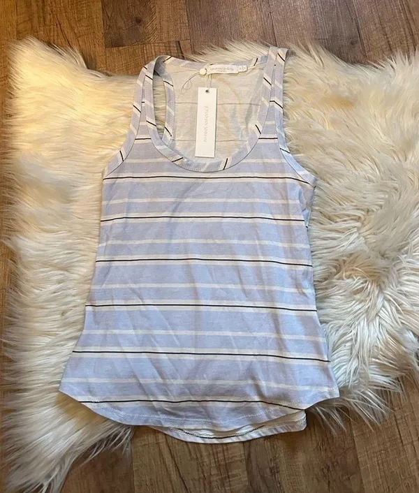 JONATHAN SIMKHAI Mary Tank In Sky Spring Stripe - Image 4