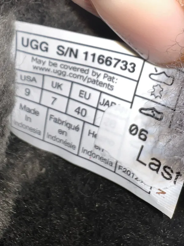 UGG Nita Genuine Shearling Slipper Black Gray Platform NWOB Women’s 9 - Image 6