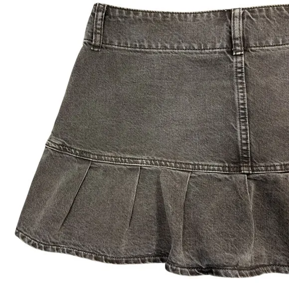 PacSun Brown Low-Rise Denim Micro Mini Skirt Sz 27" Pleated Y2K Grunge Cyber - Image 11