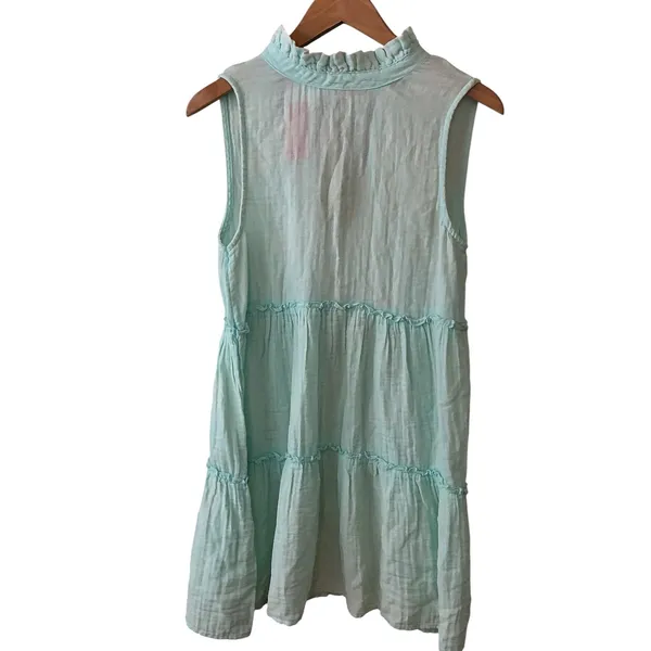 Simply Southern‎ Seafoam Green Cotton Gauze Tiered Ruffle Mini Dress Small NWT - Image 12