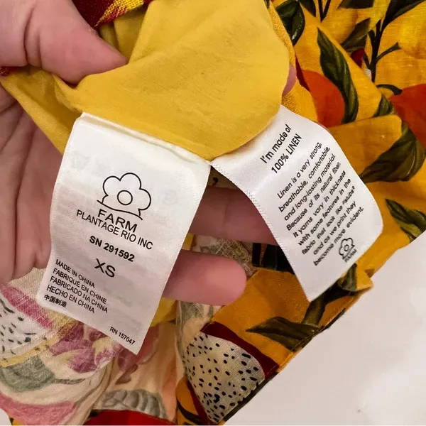 Farm Rio Fruit Lovers Linen Mini Dress XS - Image 11