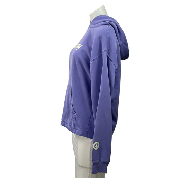 Madhappy Womens Purple Logo Long Sleeve Knit Hoodie Hooded Sweatshirt Top Size S - Image 2