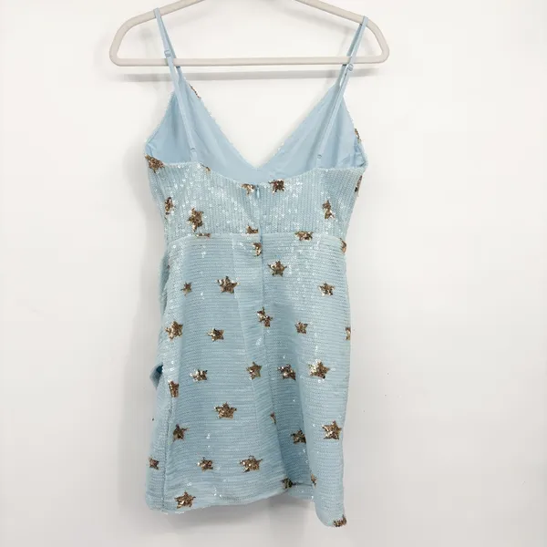 Superdown Revolve‎ Womens Dina Sequin Star Wrap Party Cocktail Mini Dress Size S - Image 11