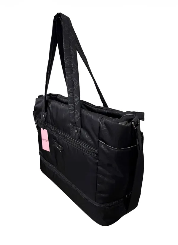 NEW Juicy Couture Black Monogram XL Travel Weekender Tote Bag - Image 5
