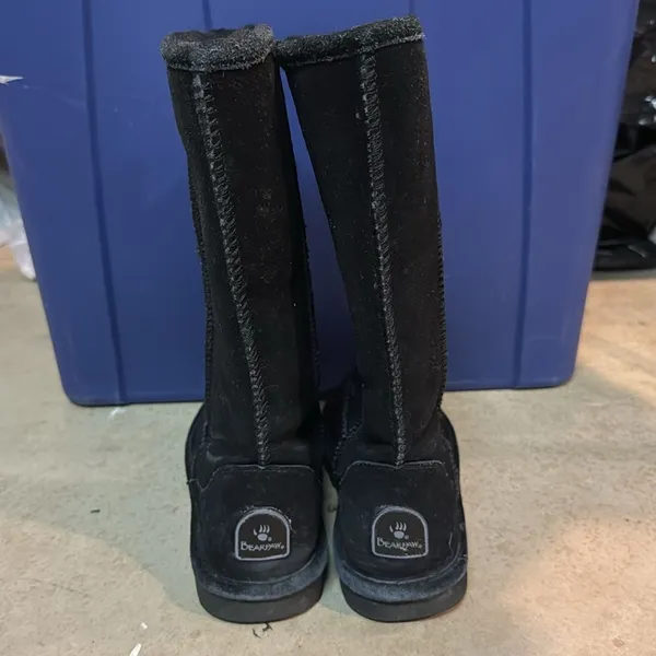 BearPaw Black Emma Tall wool lined boots size 7 B72‎ - Image 6