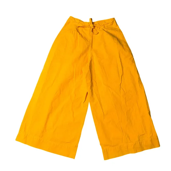 Agua‎ Bendita Wide Leg Pants Womens Small Orange Excellent Daisy Button Tie Back - Image 4