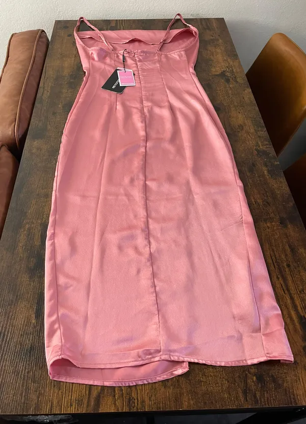 Pretty Little Thing Rose Strappy Satin Cowl Midi Dress - Image 15