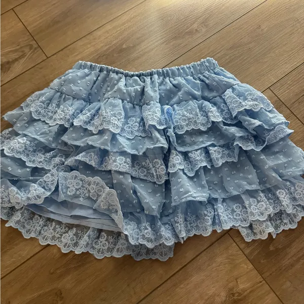 SHEIN Light Blue Lace Tiered Mini Skirt Willing to accept offers!!! - Image 2