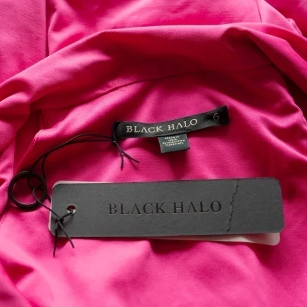 Black Halo. Pike High Neck Drape Front‎ Mini Dress. - Image 4