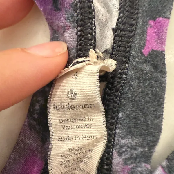 lululemon athletica Floral Tank Top - Black and Purple - Image 2