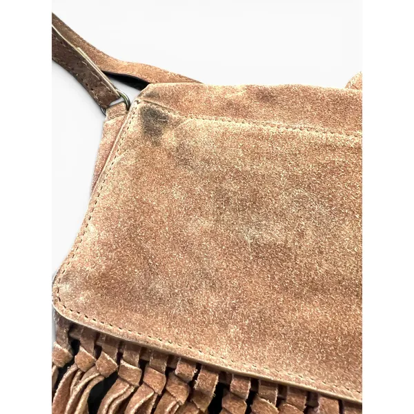 H&M leather suede fringe crossbody bag purse Bohemian Western Festival tassel - Image 8