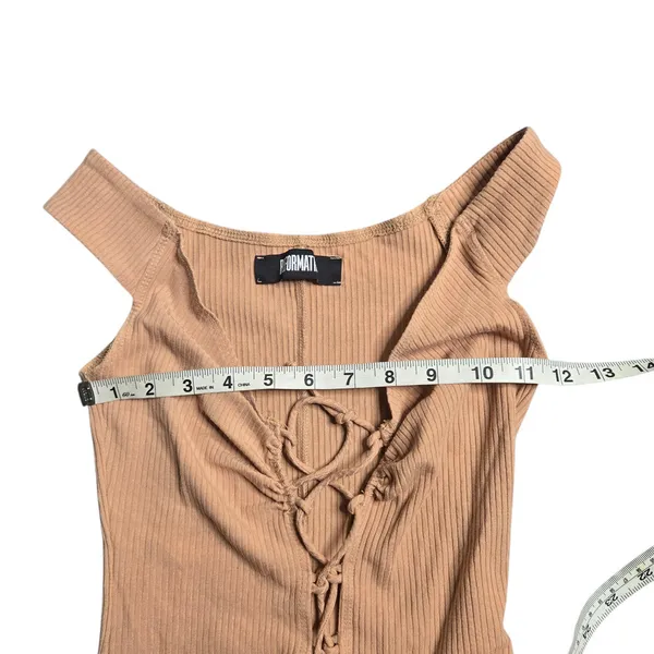 Reformation Tan‎ Lace-Up Top Size: XS - Image 3