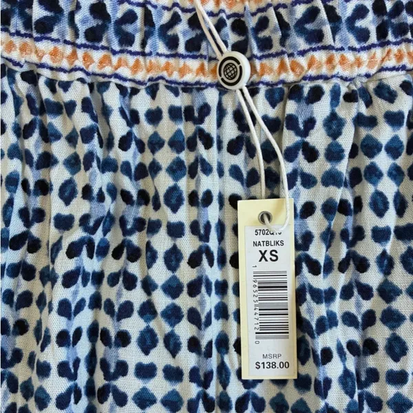 Max‎ Studio London Navy Blue White Geometric Tiered Maxi Skirt XS NWT 5702Q16 - Image 3
