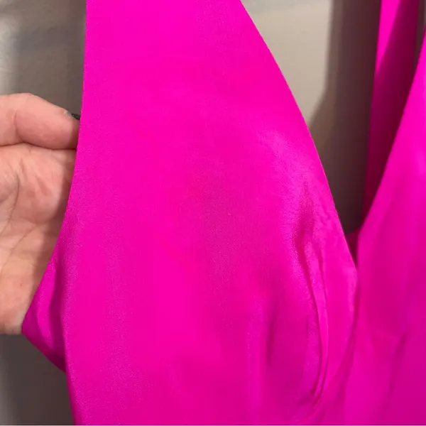 Amanda Uprichard 100% Silk Hot Pink Dress - Image 9