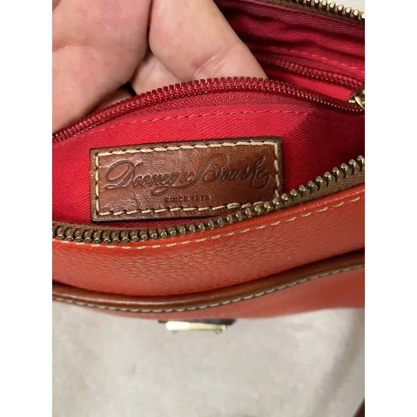 Dooney & Bourke Ginger Pouchette Crossbody Pebble Leather RED/ORANGE - Image 6