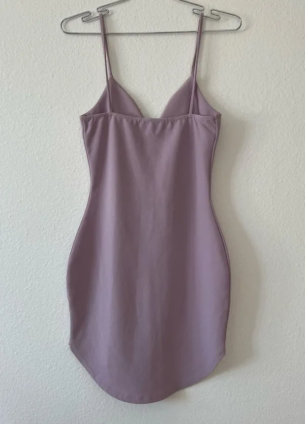Missguided Lilac Strappy Plunge Bodycon Dress - Image 4