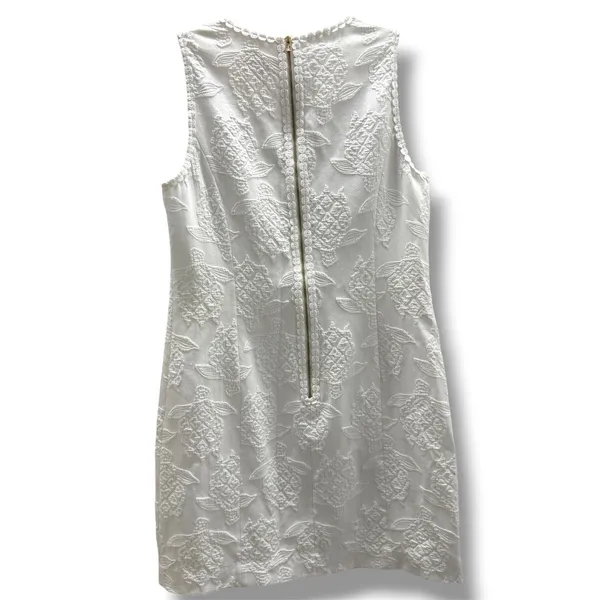 Lilly Pulitzer Mila Stretch Shift‎ Dress Resort White Turtle Pucker Jacquard 10 - Image 10