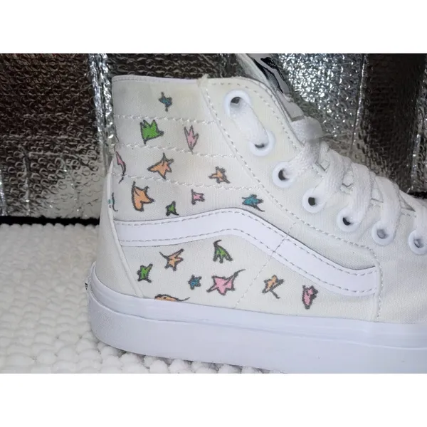 VANS Sk8-Hi Tapered High Top White Women Canvas Sneakers Skate Size M 5.5 W 7 - Image 4
