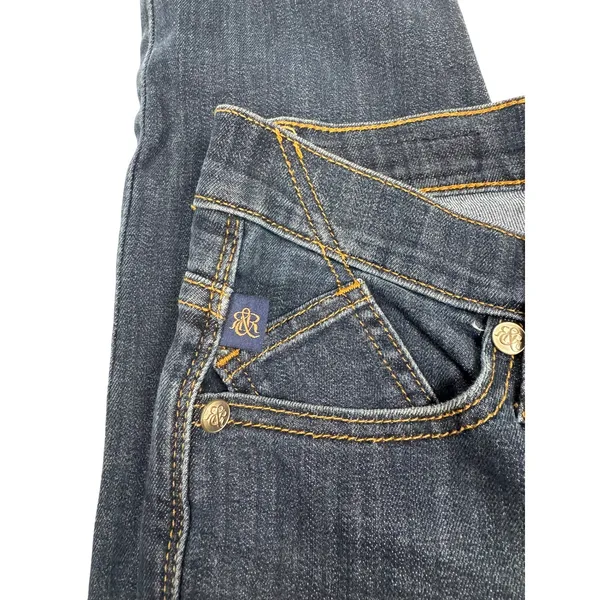 Rock & Republic‎ Womens Skinny Jeans Dark Wash Embroidered Logo Pockets Blue 4 - Image 8