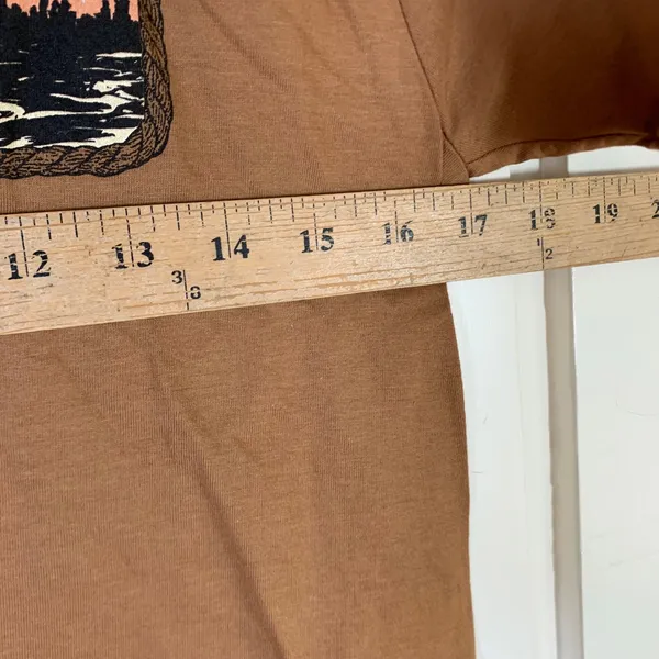 Prairie Mountain Montana Last Best Place Cowboy Graphic Tee Brown Small S - Image 4