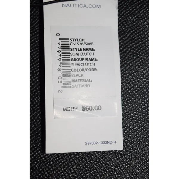 Nautica Slim Clutch Wallet Women OS Black NEW Saffiano Snap Card Slots - Image 6