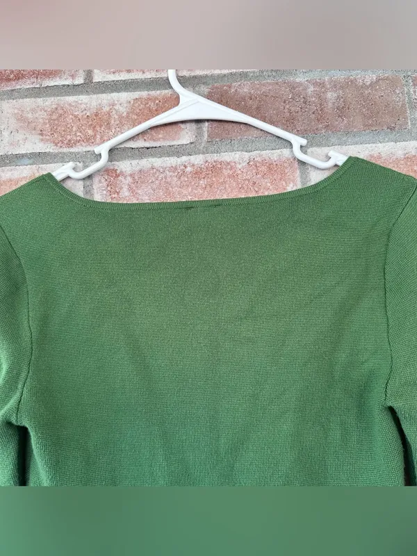 Abercrombie Fitch Corset Top Sweater Women’s Medium Green Slim Fit Knit - Image 8