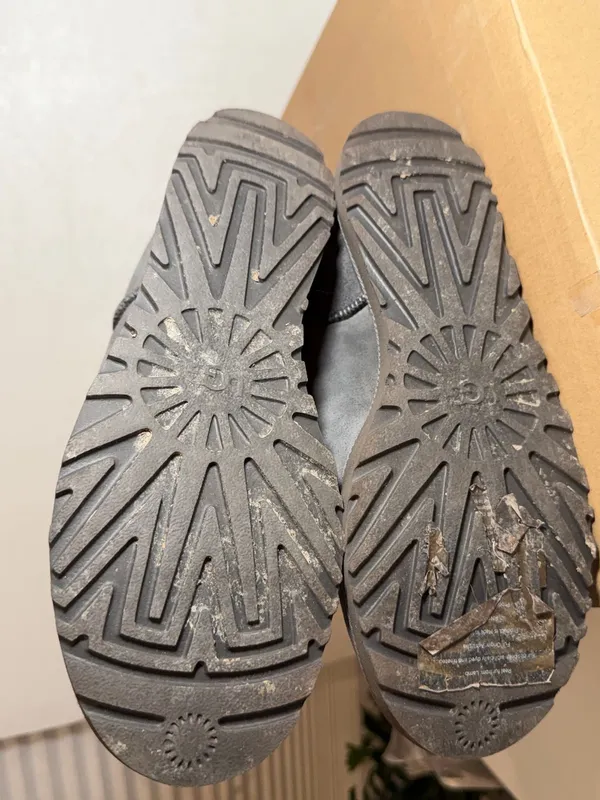 UGG Gray Suede Shearling Ankle Booties - Image 7