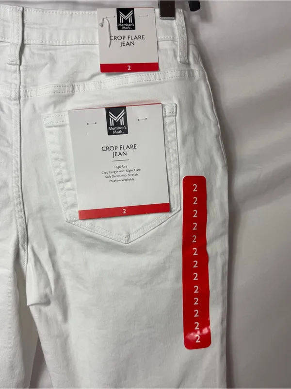NWT Member’s Mark White High Rise Crop Flare Jeans - Image 5