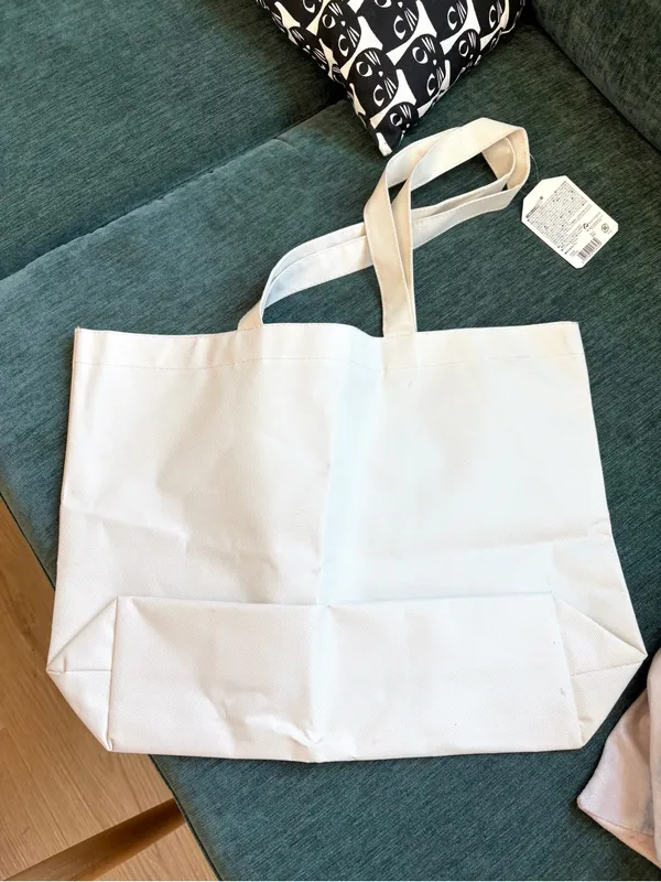 NWT Tote Bag With Tokyo Scenes Print Cream/Blue - Image 3
