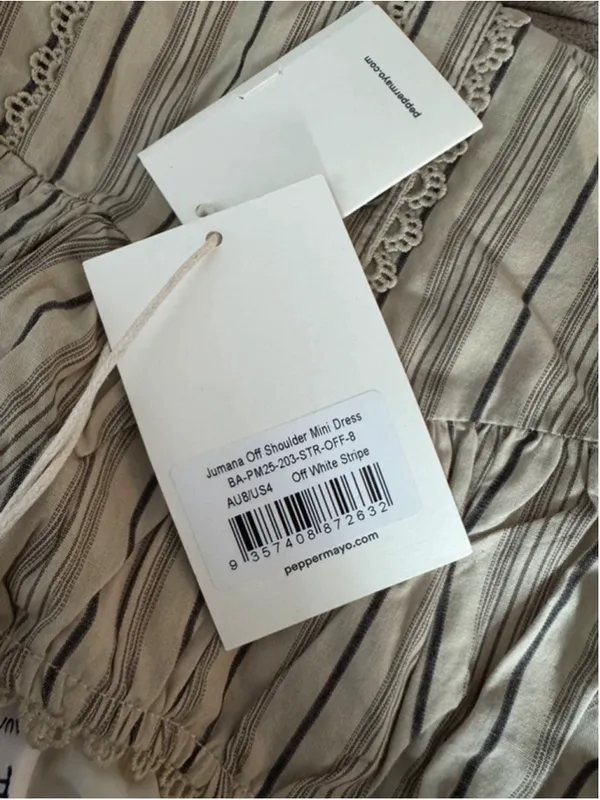 Peppermayo Jumana Off Shoulder Mini Dress size 4 NWT - Image 7