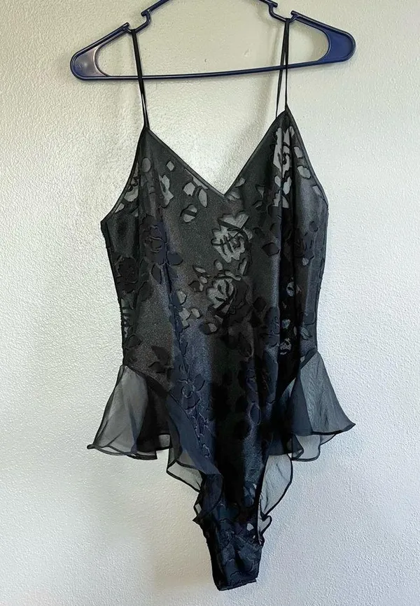 [Victoria's Secret] Vintage Black Sheer Bodysuit Teddy- Size M - Image 2