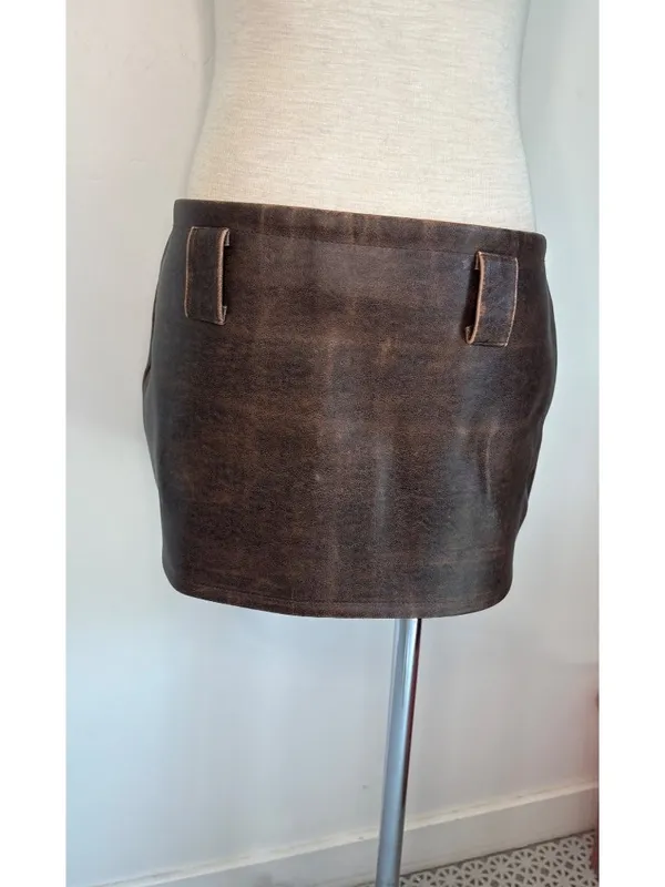 Milkwhite Mini Skirt in Used Small New Womens Faux Leather Vegan - Image 6