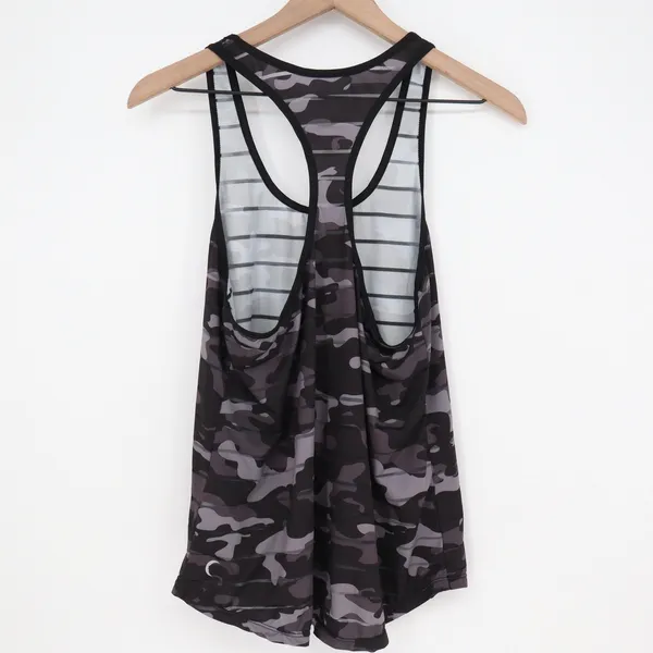 Zyia Tank Women M Gray Camo Striped Racerback Activewear Excellent - Image 6